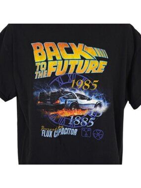 Back To The Future T Shirt Mens Size XL Black Powered By Flux Capacitor